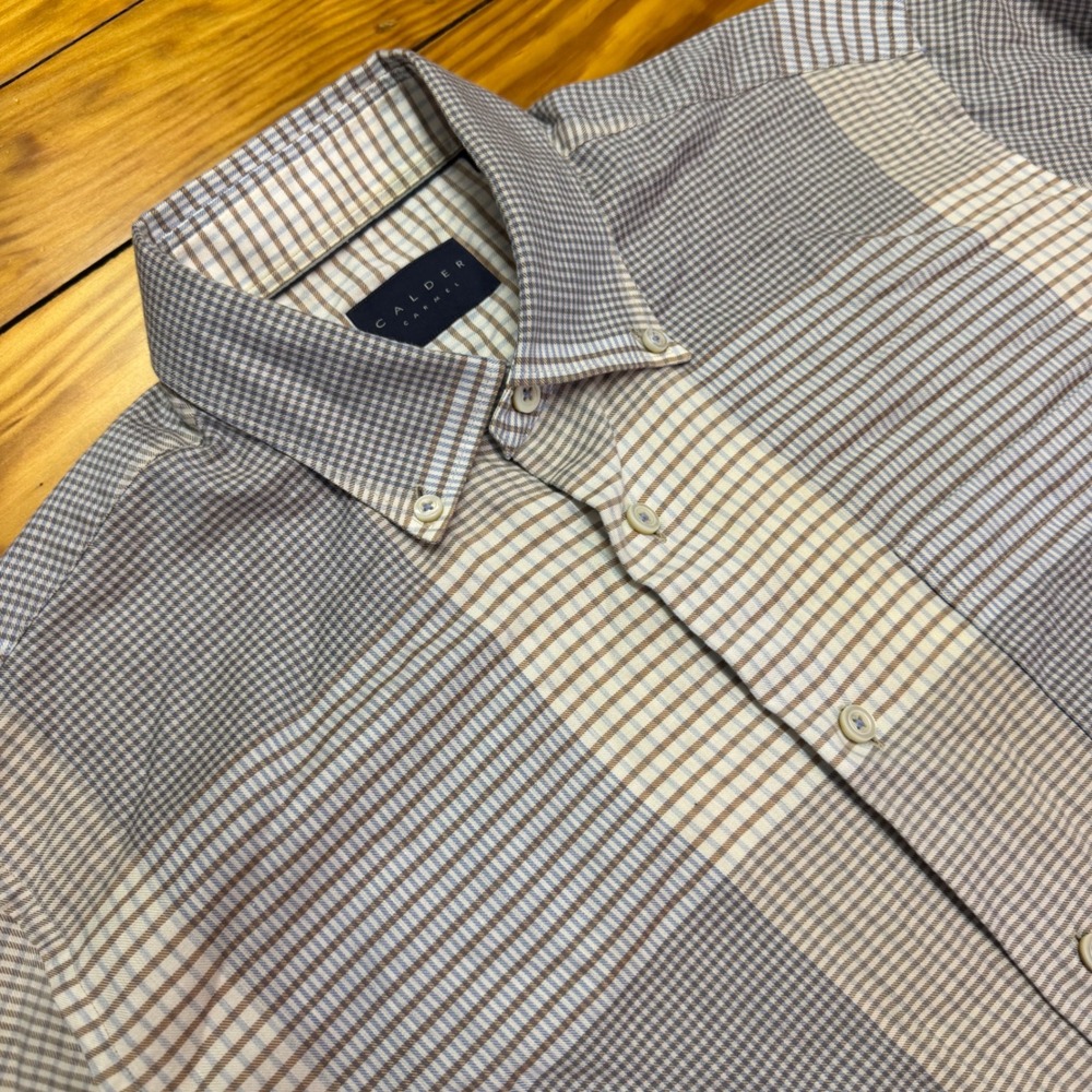 Calder Carmel Limited Edition 1/70 Mens M Shirt Blue Plaid Button Down Cotton